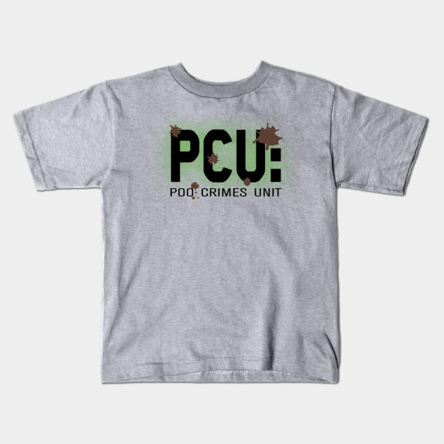 Poo Crimes Unit Kids T-Shirt by MoJoMenace Merch Store